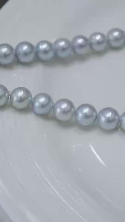 S925 Silver - Akoya Gray Pearl Necklace