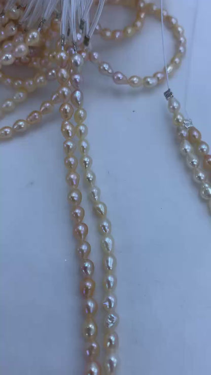Orange & Purple Freshwater Pearl Strand | 4–4.5mm AA Grade