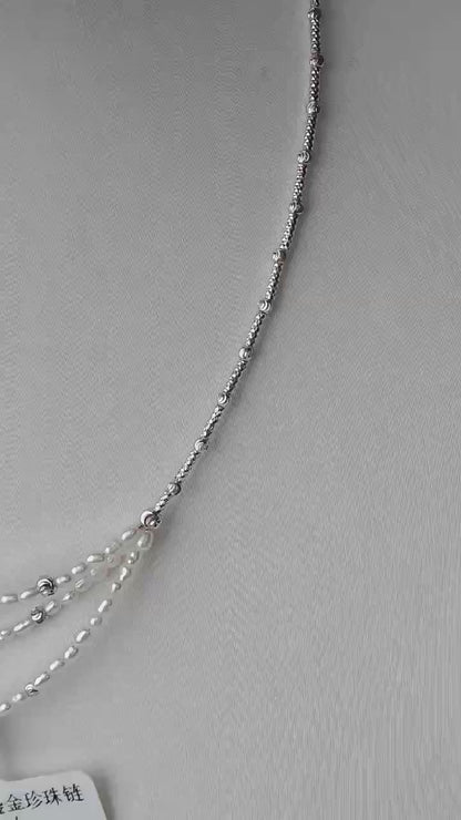 S925 Silver - White Freshwater Pearl Necklace | 2–4mm AAA Grade