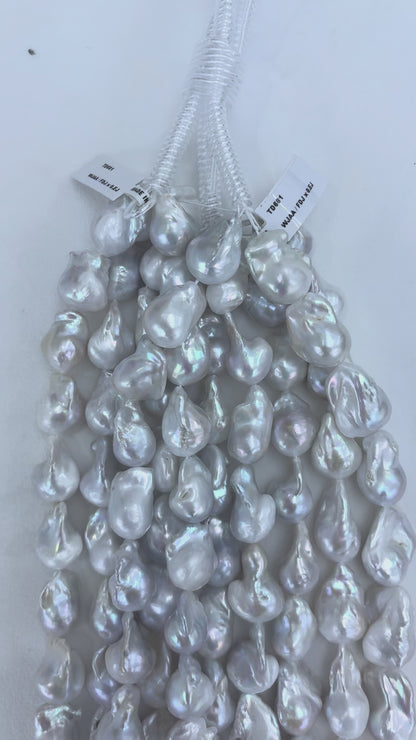 White Baroque Freshwater Pearl Strand | 14–16mm AAA Grade