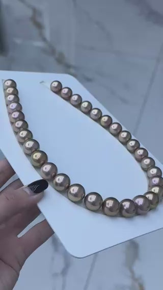 Pistachio Freshwater Edison Pearl Strand | 13–16mm AAAA Grade