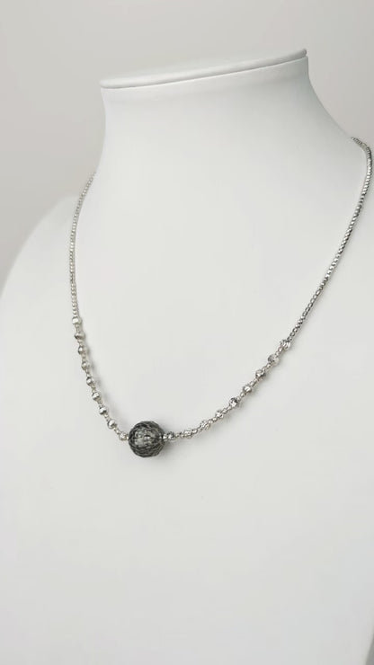 S925 Silver - Black Tahitian Keshi Pearl Jewelry | 13–14mm AAAA Grade