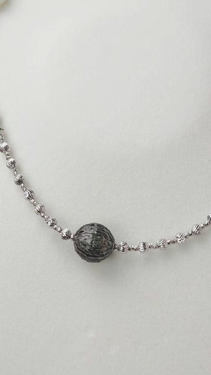 S925 Silver - Black Tahitian Keshi Pearl Jewelry | 13–14mm AAAA Grade