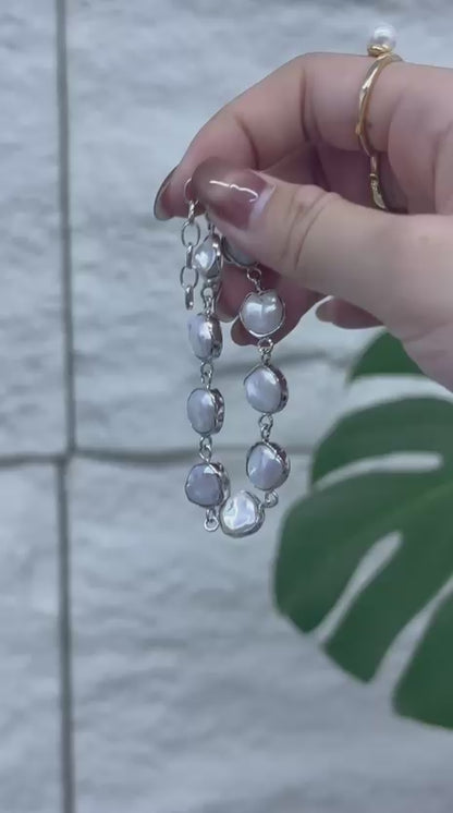 S925 Silver - Freshwater Baroque Pearl Bracelet | 8–10mm AAA Grade