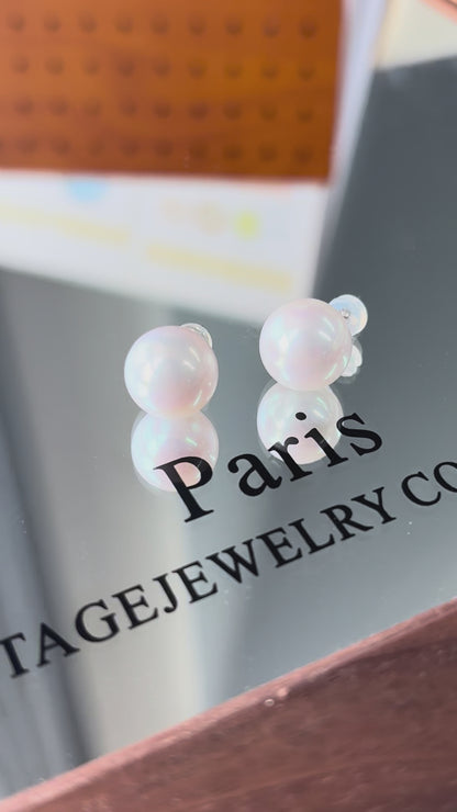 S925 Silver - Freshwater Pearl Stud Earrings | 11–12mm AAAA Grade