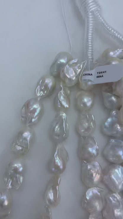 White Baroque Freshwater Pearl Strand | 14–16mm AAA Grade