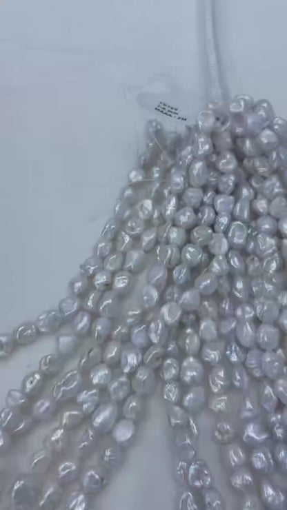 White Freshwater Keshi Pearl Strand | 7–8mm AA Grade