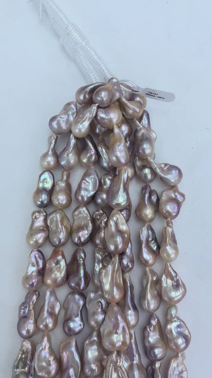 Mixed Color Baroque Freshwater Pearl Strand | 14–16mm AAA Grade
