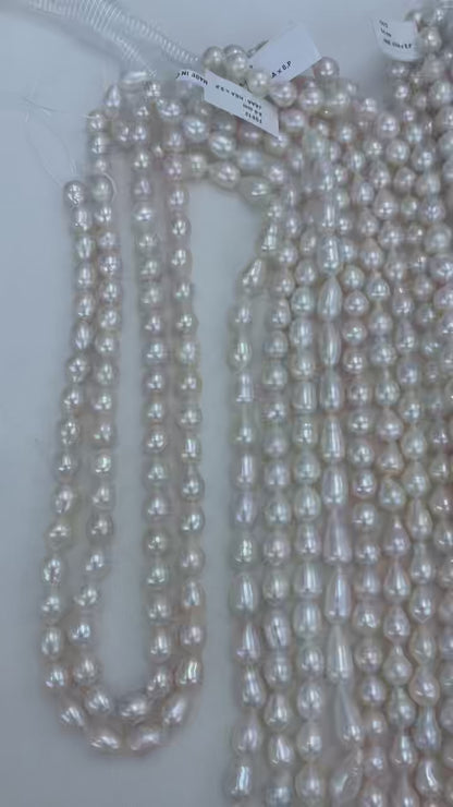 White Baroque Freshwater Pearl Strand | 8–9mm AAA Grade
