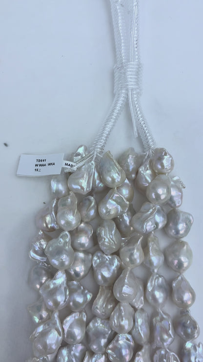 White Baroque Freshwater Pearl Strand | 14–16mm AAA Grade