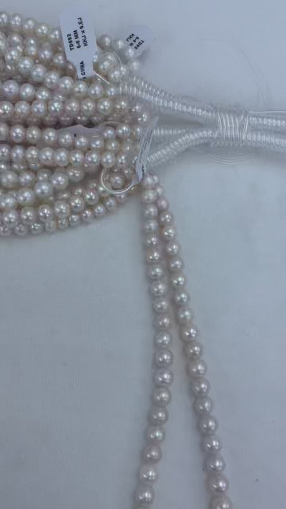 White Freshwater Pearl Strand | 6–8mm AAA Grade