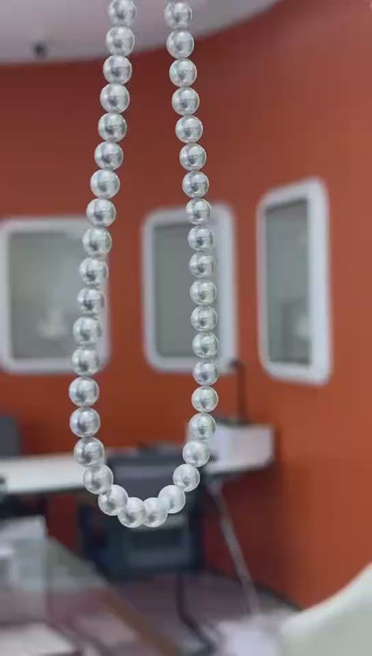 S925 Silver - Akoya Gray Pearl Necklace