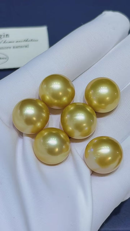 South Sea Golden Rice-Shaped Loose Pearl | 13–14mm AAAA Grade — Per Piece