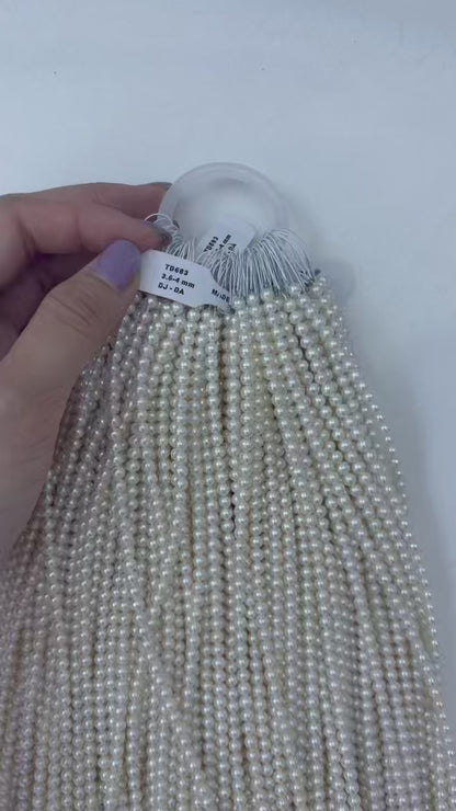 White Freshwater Pearl Strand | 3.5–4mm AAA Grade