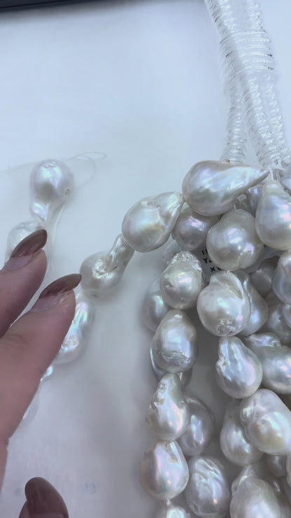 White Baroque Freshwater Pearl Strand | 12–14mm AA Grade