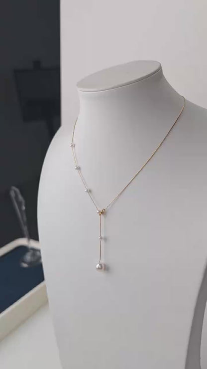 Titanium Steel - White Freshwater Pearl Necklace | 4–9mm AA Grade | 43cm
