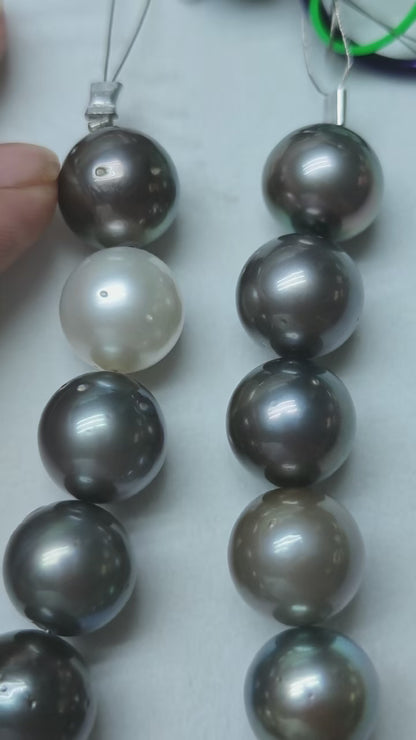 Morandi Mix Tahitian & White Freshwater Pearl Strand | 15–17mm AA Grade