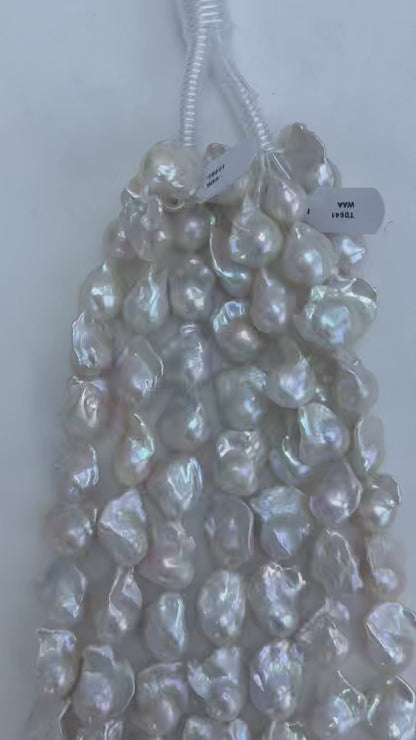 White Baroque Freshwater Pearl Strand | 14–16mm AAA Grade