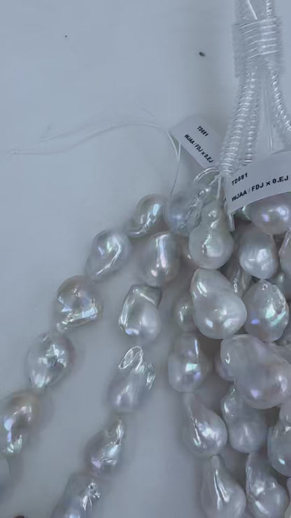 White Baroque Freshwater Pearl Strand | 14–16mm AAA Grade