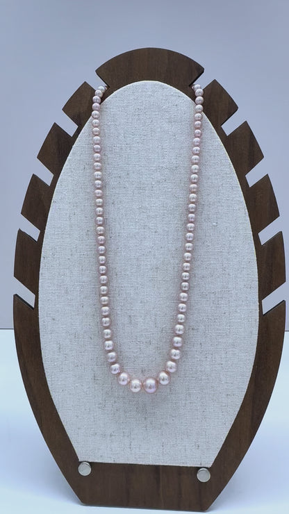 Pink Freshwater Pearl Necklace | 3–8mm AAAA Grade