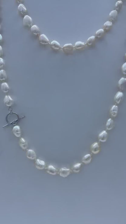 S925 Silver - White Freshwater Pearl Necklace | 7–8mm AAA Grade