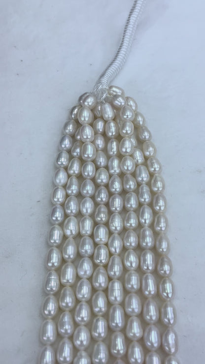 White Freshwater Pearl Strand | 6–8mm AAAA Grade