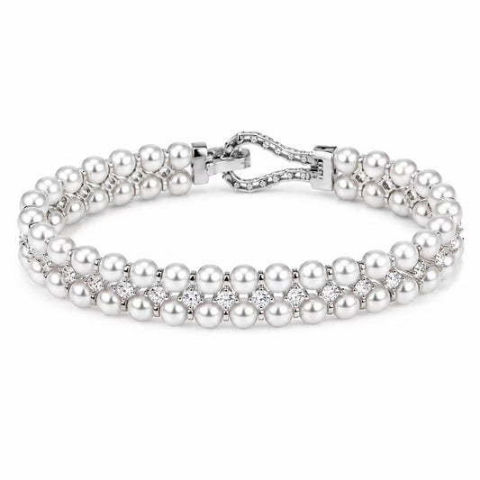 S925 Silver - Double Row Freshwater Pearl Bracelet