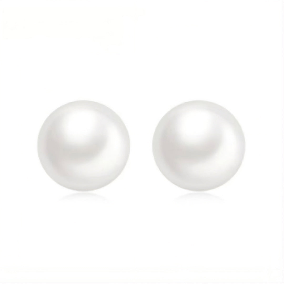S925 Silver - Classic Bun Freshwater Pearl Stud Earrings
