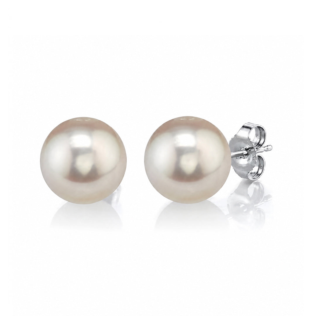 S925 Silver White Edison Pearl Stud Earrings | 12–13mm AAA Grade